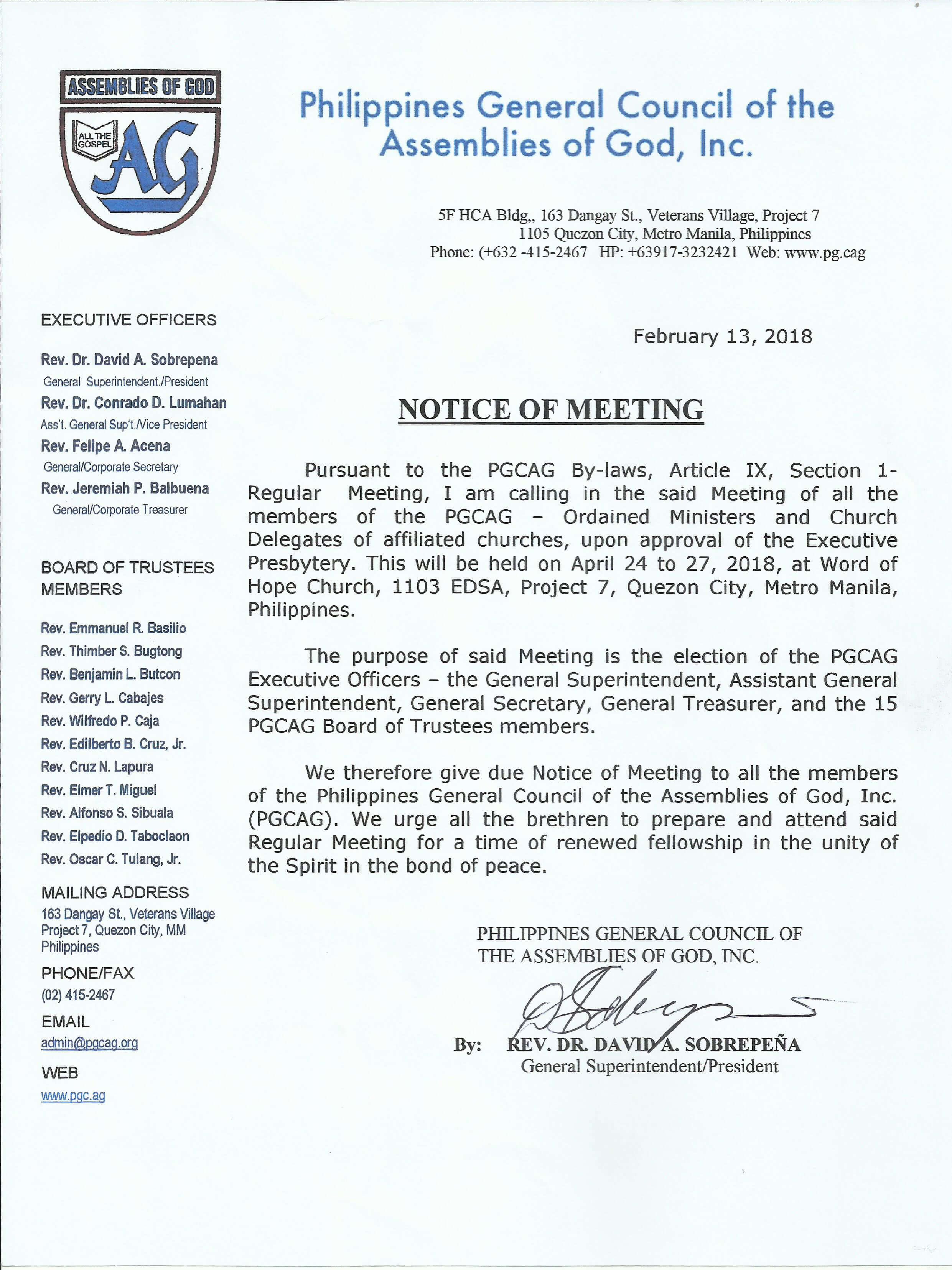 Notice-of-Meeting_2018 | PGCAG